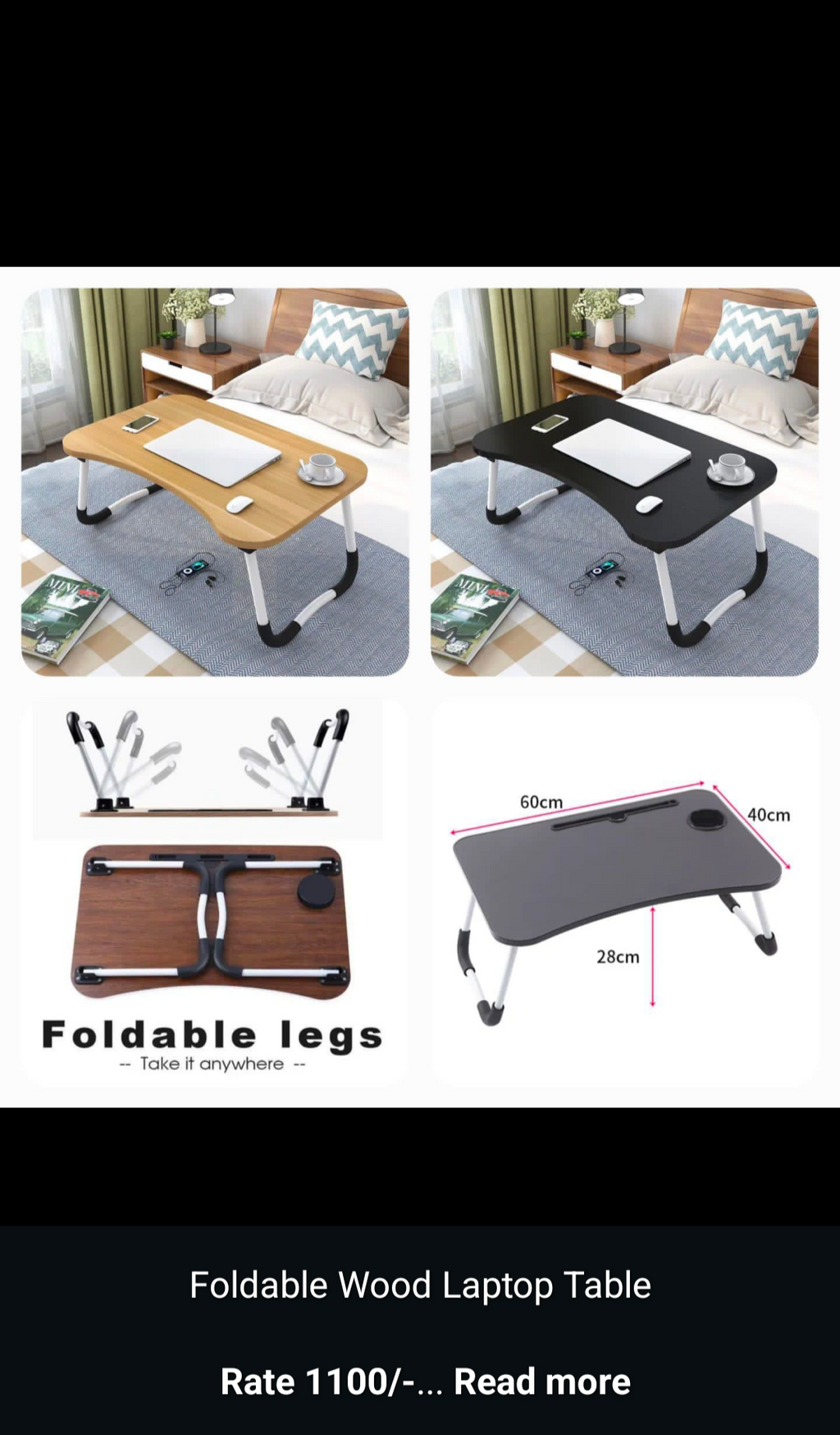 Foldable Wood Laptop Table